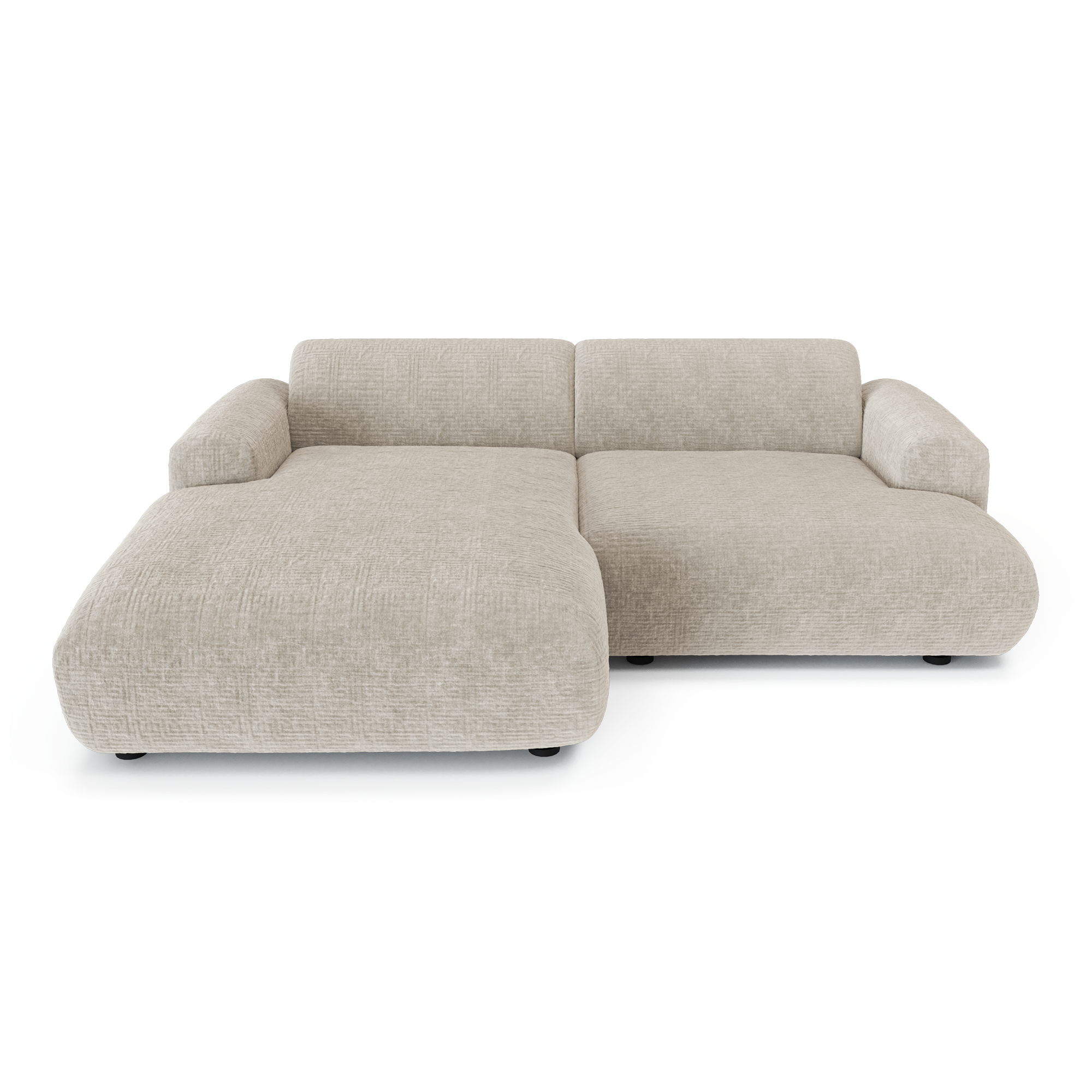 Hoekbanken links MYRA 4 personen Fluweel met patroon Beige