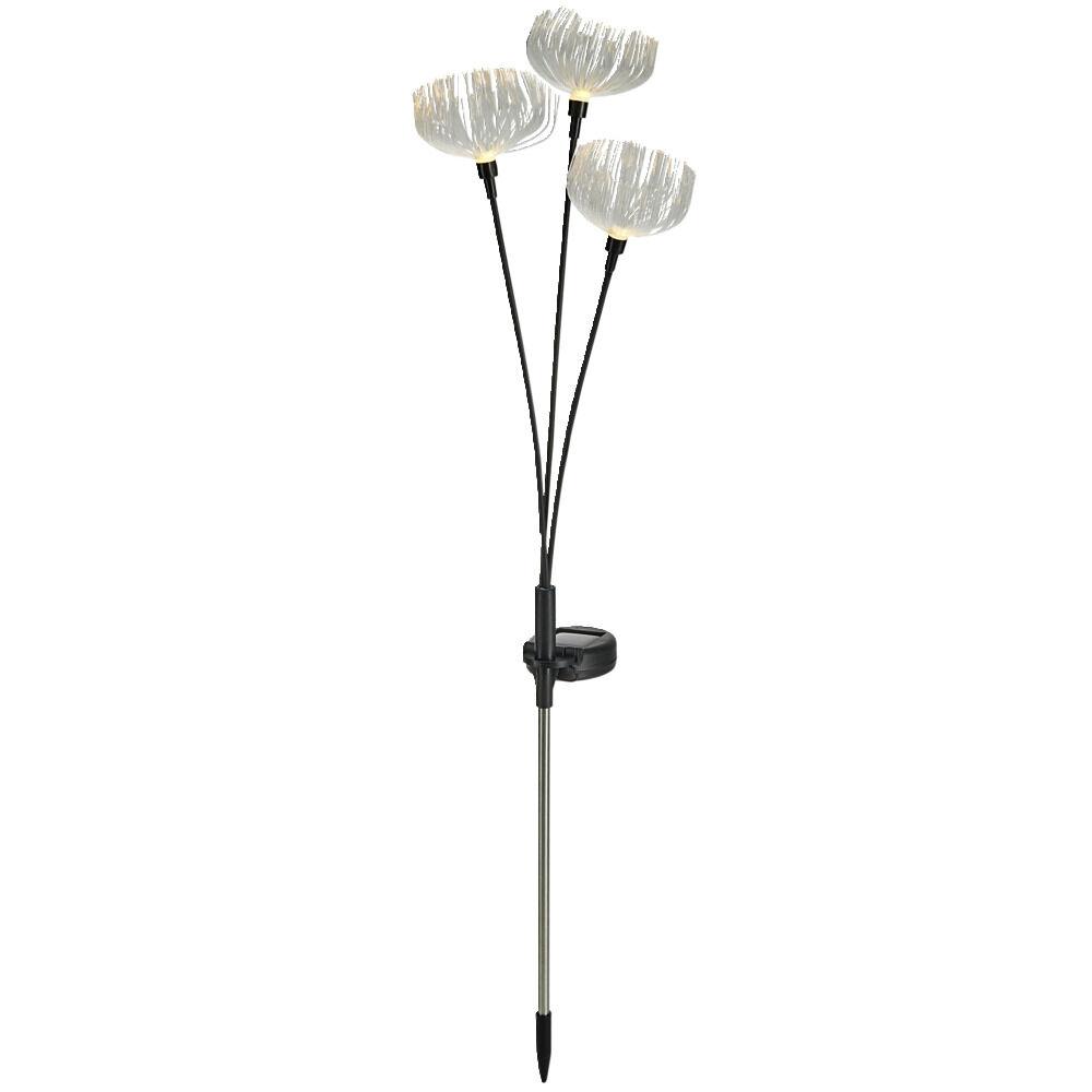 Borne solaire en métal à planter forme méduse transparente H70cm