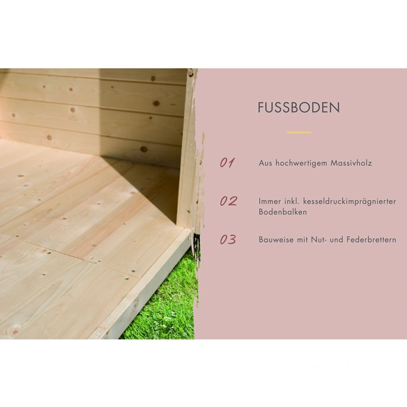Fasssauna »Lauvas 3«, 224x389x229 cm