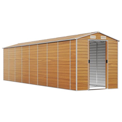 NNEVL Garden Shed Light Brown 191x725x198 cm Galvanised Steel