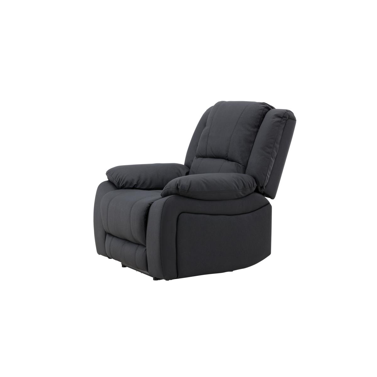 Svea - Zira verstelbare fauteuil - lederlook - zwart