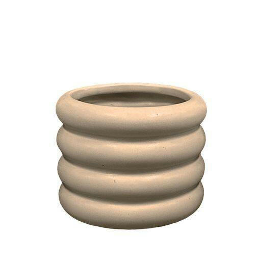 Wave Ripple Indoor Decorative Planter, 10-in, Warm Beige
