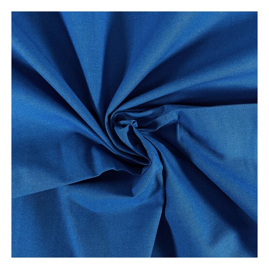 Brilliant Blue Cotton Homespun Fabric by the Metre