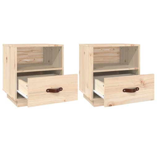 NNEVL Bedside Cabinets 2 pcs 40x34x45 cm Solid Wood Pine