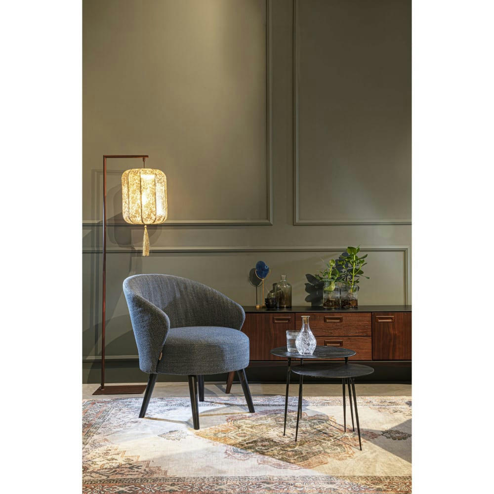 WALDO - Fauteuil en tissu bleu gris