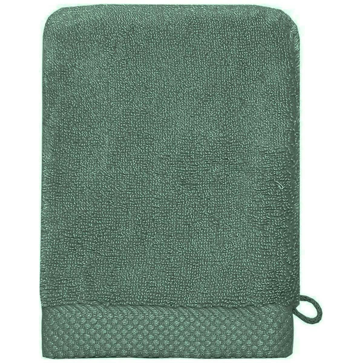 SENSOFT - 3 gants de toilette zéro twist 560gr/m²  eucalyptus 16x22 cm