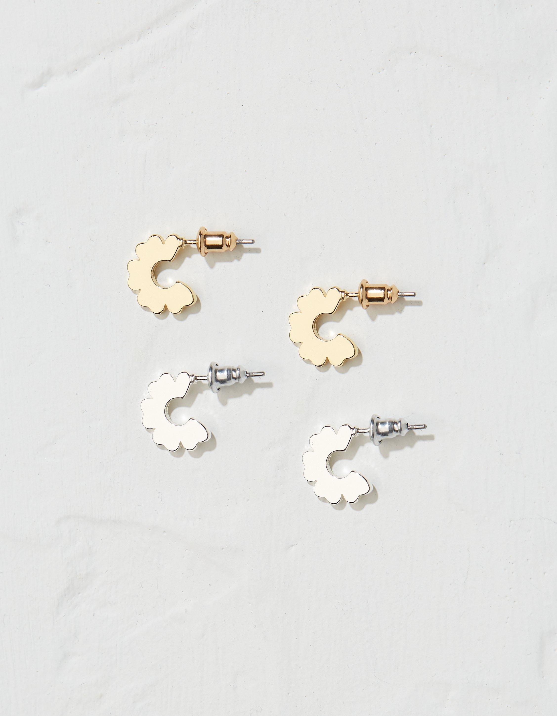 2pk Flower Huggy Hoop