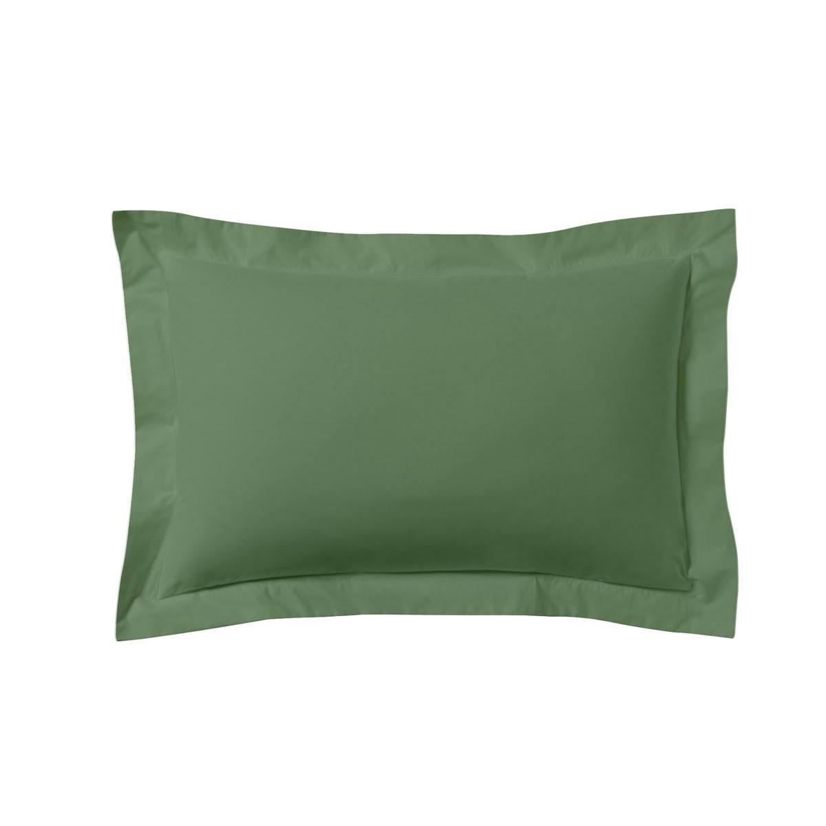 LES UNIS - Taie d'oreiller unie en coton vert de gris 50x70