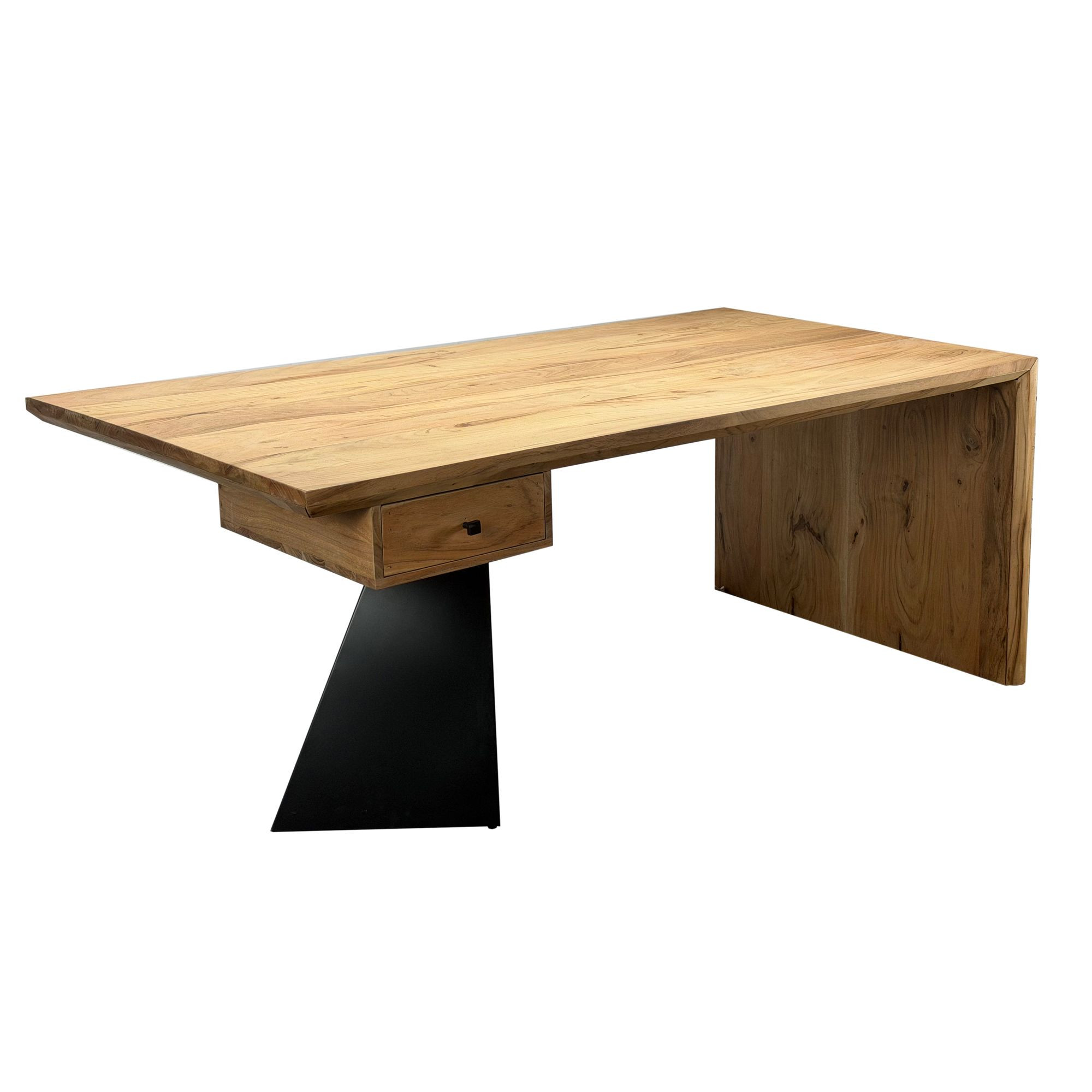 Biurko 180 cm lite drewno szuflada industrialne biurko naturalny stół