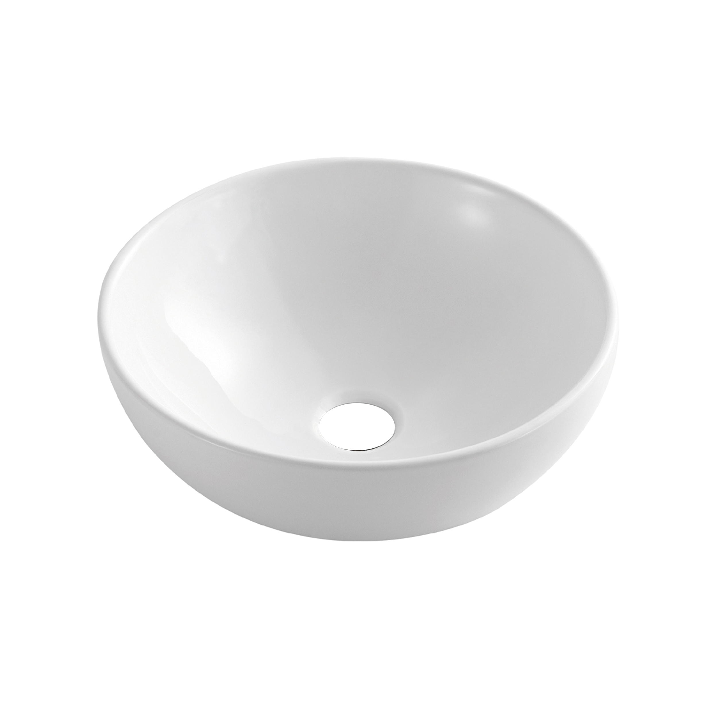 Umywalka Nablatowa okrągła Invena Tinos 39,5 cm biały