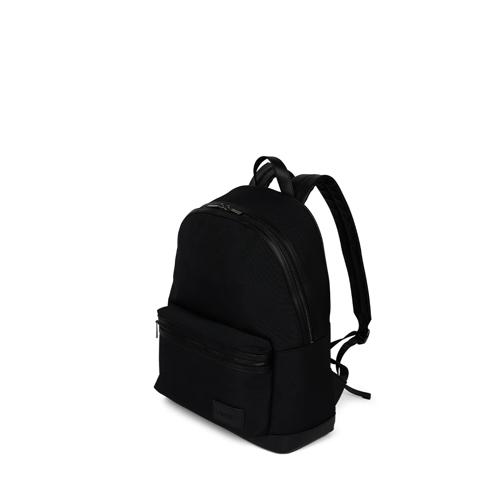The Logan – Backpack in Black Canvas