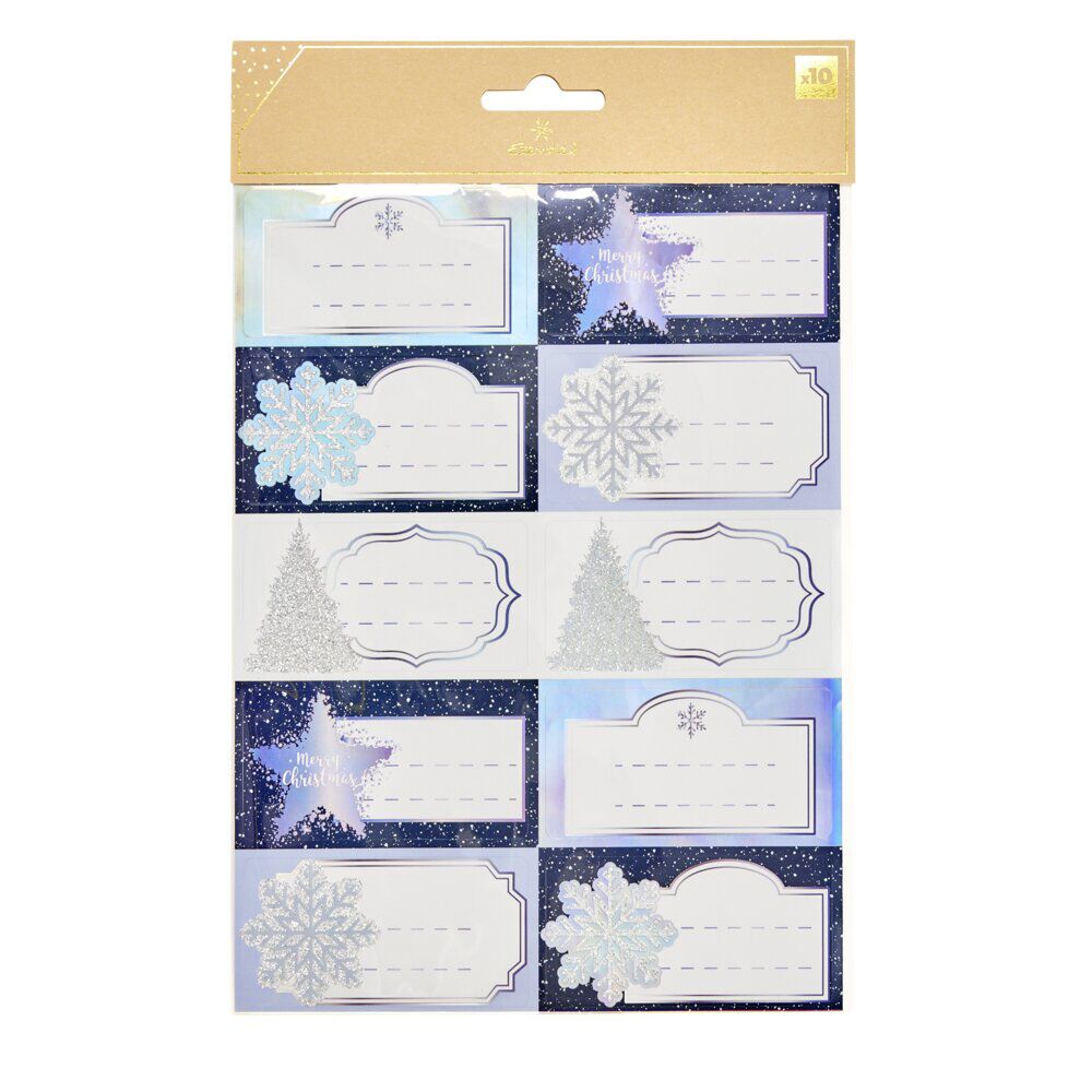 étiquettes autocollantes No&euml;l x10 boréal