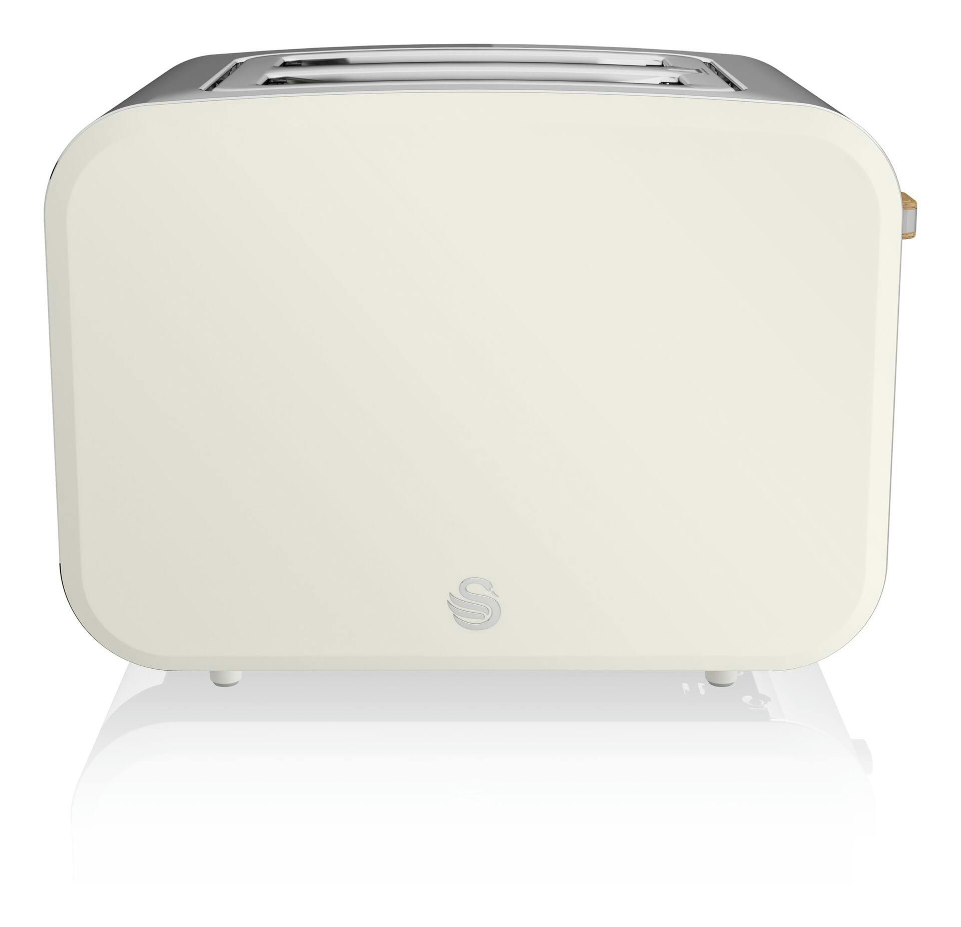 Swan Nordic Toaster w/ 6 Settings, Stainless Steel w/Rubber Finish, 2-Slices