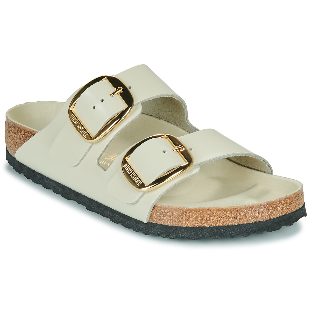 BIRKENSTOCK - Arizona Big Buckle - Natural / Leather / High / Shiny / Ecru / Hex / Regular