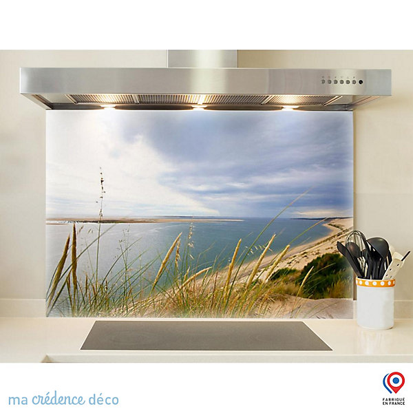 Crédence cuisine fond de hotte Dunes du pilat - Verre trempé - L 90 cm x H 50 cm - MaCrédenceDéco