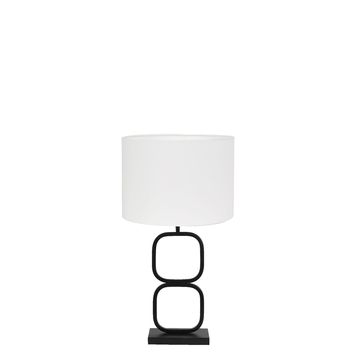 Light & Living tafellamp Lutika/Polycotton - zwart, wit - 30x30x67cm