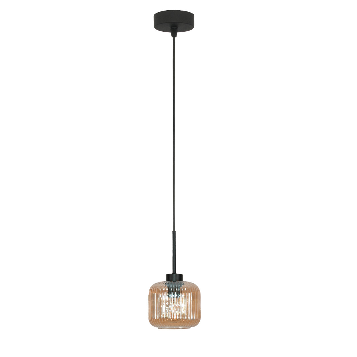 Lampa wisząca EDYLIT zwis loft bursztynowy klosz 1xE27 BEKA AMBER 15-015