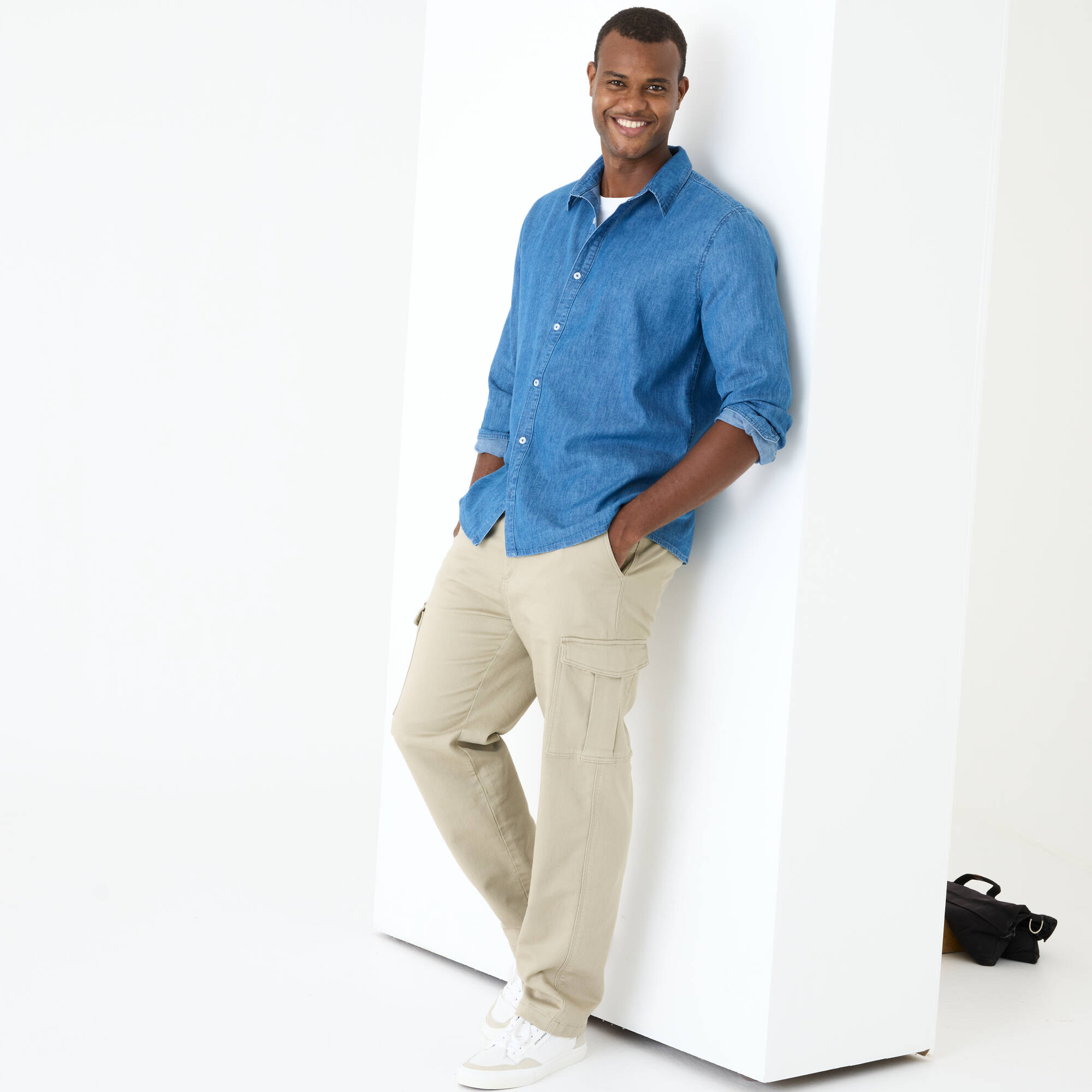 Chemise en denim léger manches longues