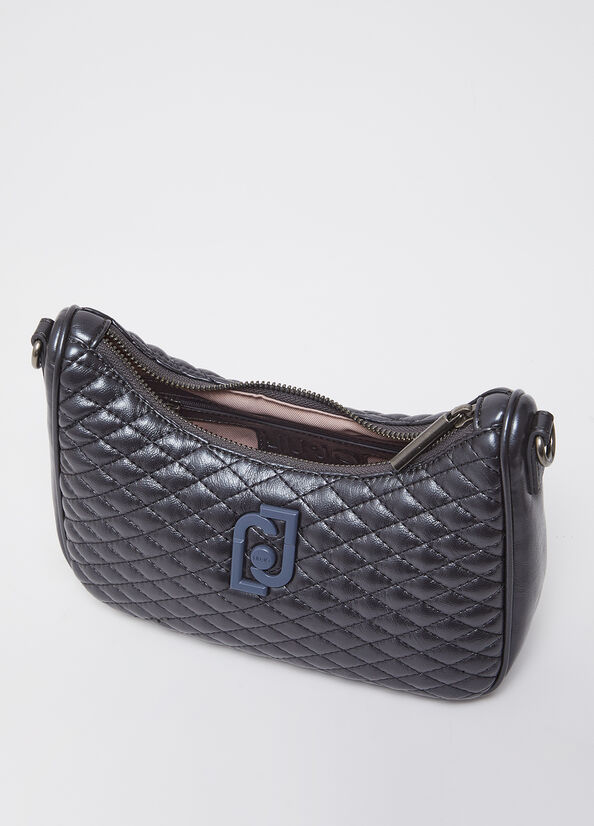 Borsa hobo piccola glossy matelass&eacute;