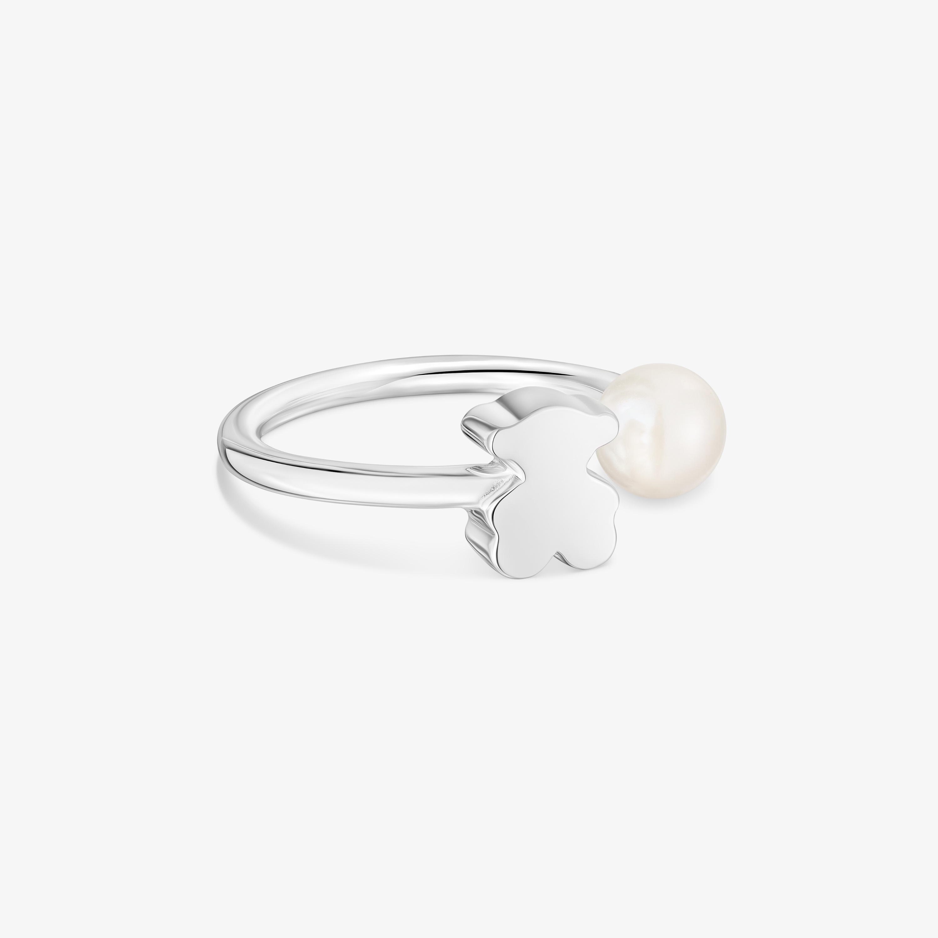 Anillo abierto de plata con perla cultivada Sweet Dolls
