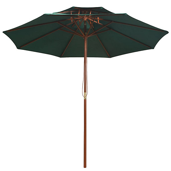 Parasol de terrasse 270 x 270 bois vert Helloshop26