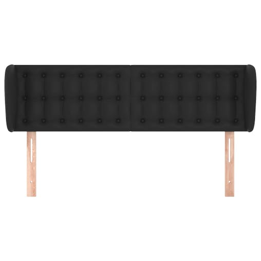 NNEVL Headboard with Ears Black 147x23x78/88 cm Faux Leather