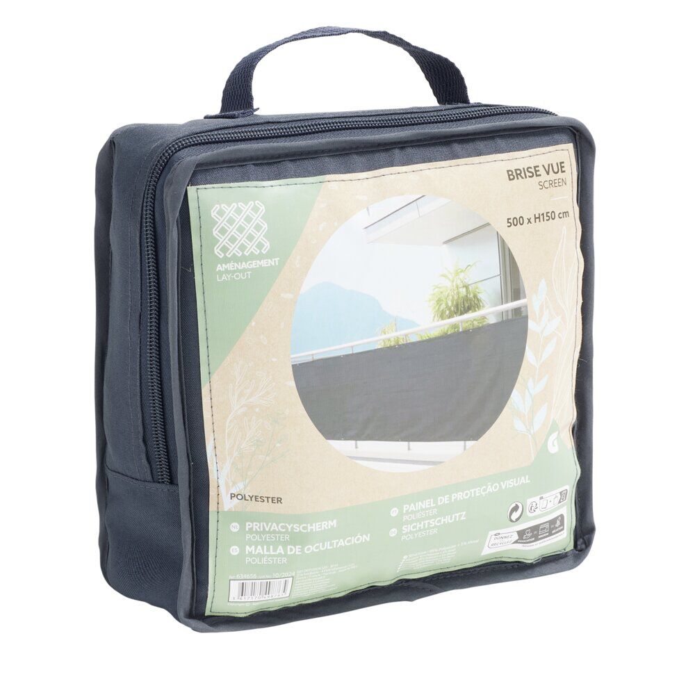 Brise-vue polyester gris L500xH150cm