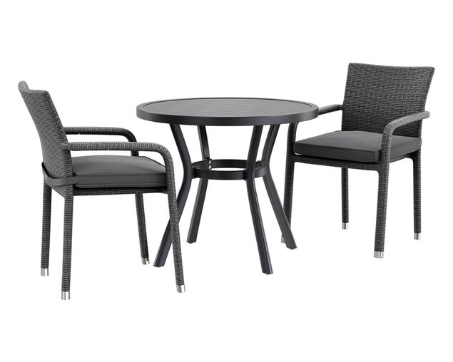 Avalon-Jette 3 Piece Bistro Dining Setting (Gunmetal)