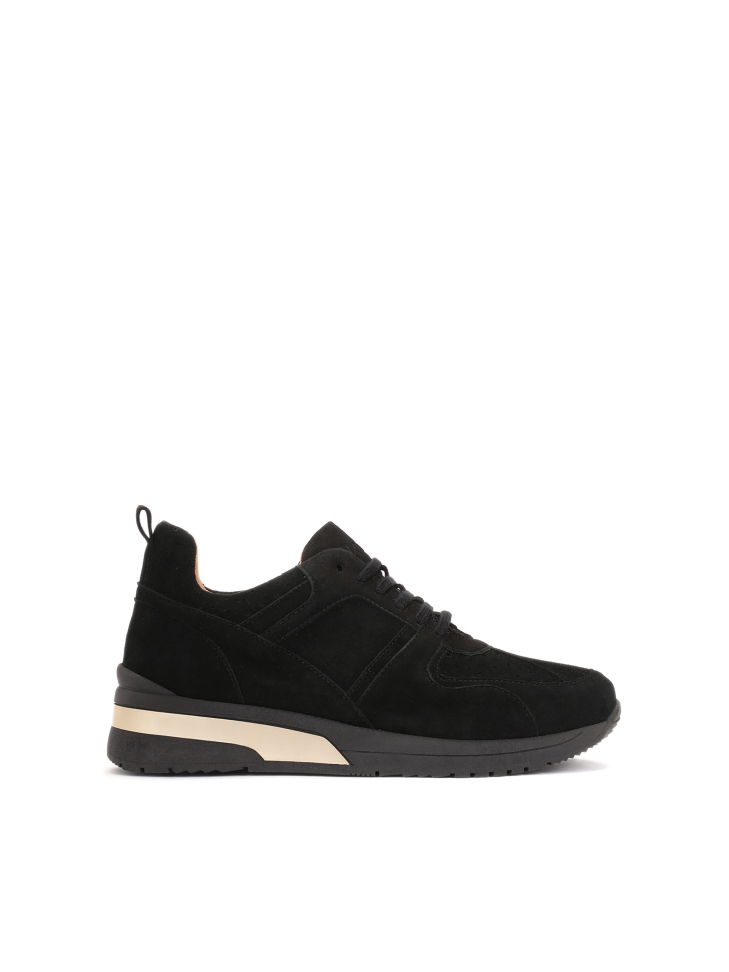 Ladies’ black suede sneakers