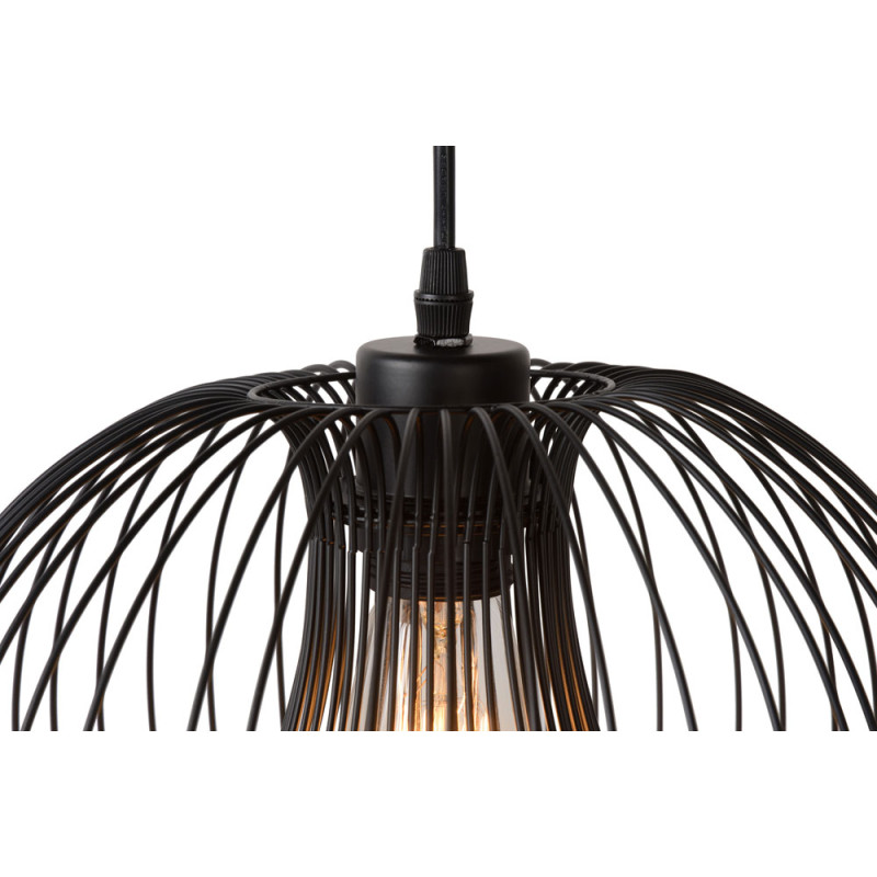 Suspension Vinti noire Ø 30 cm E27 60 W LUCIDE
