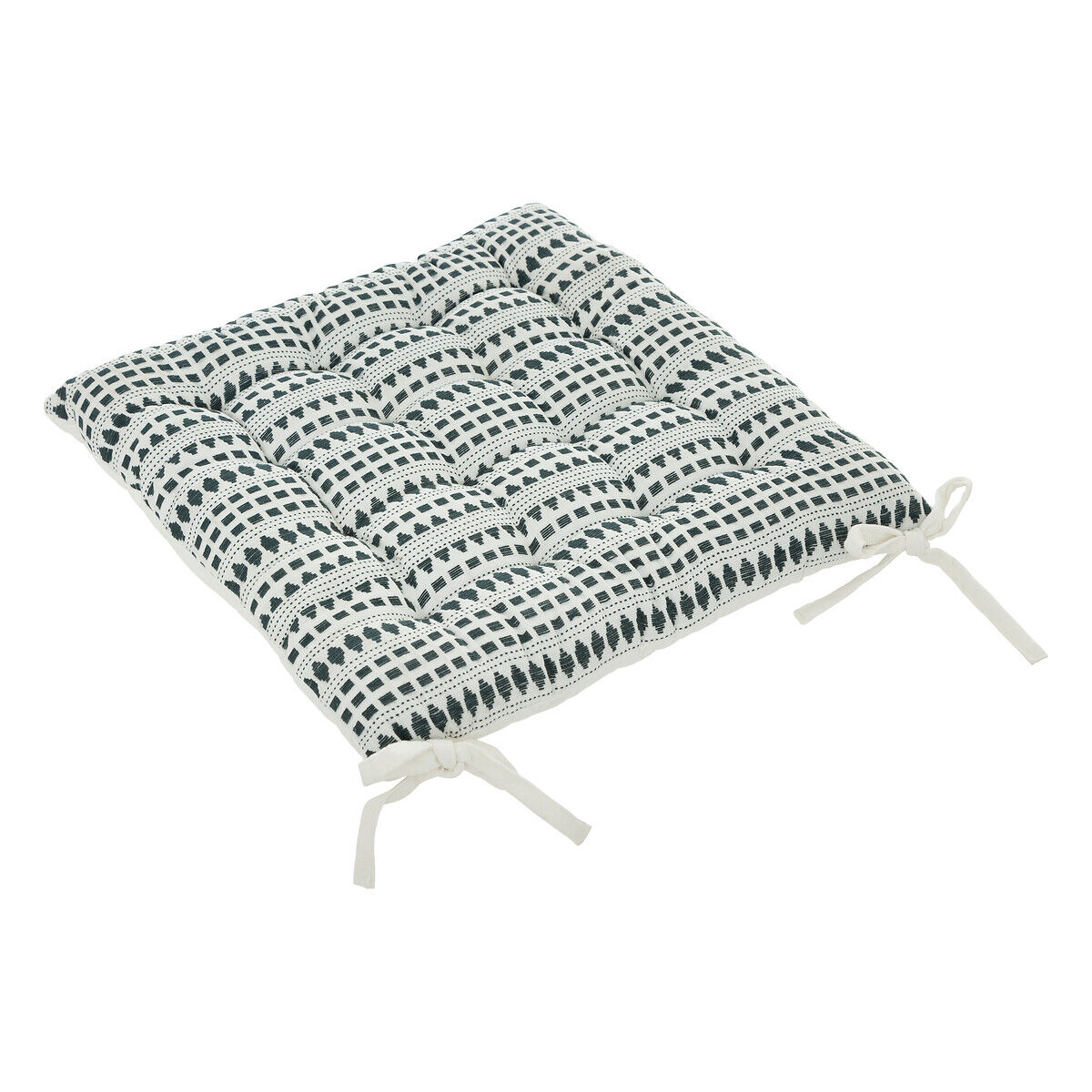 Coxim para cadeira MICAH JACQUARD azul e cru 38x38cm