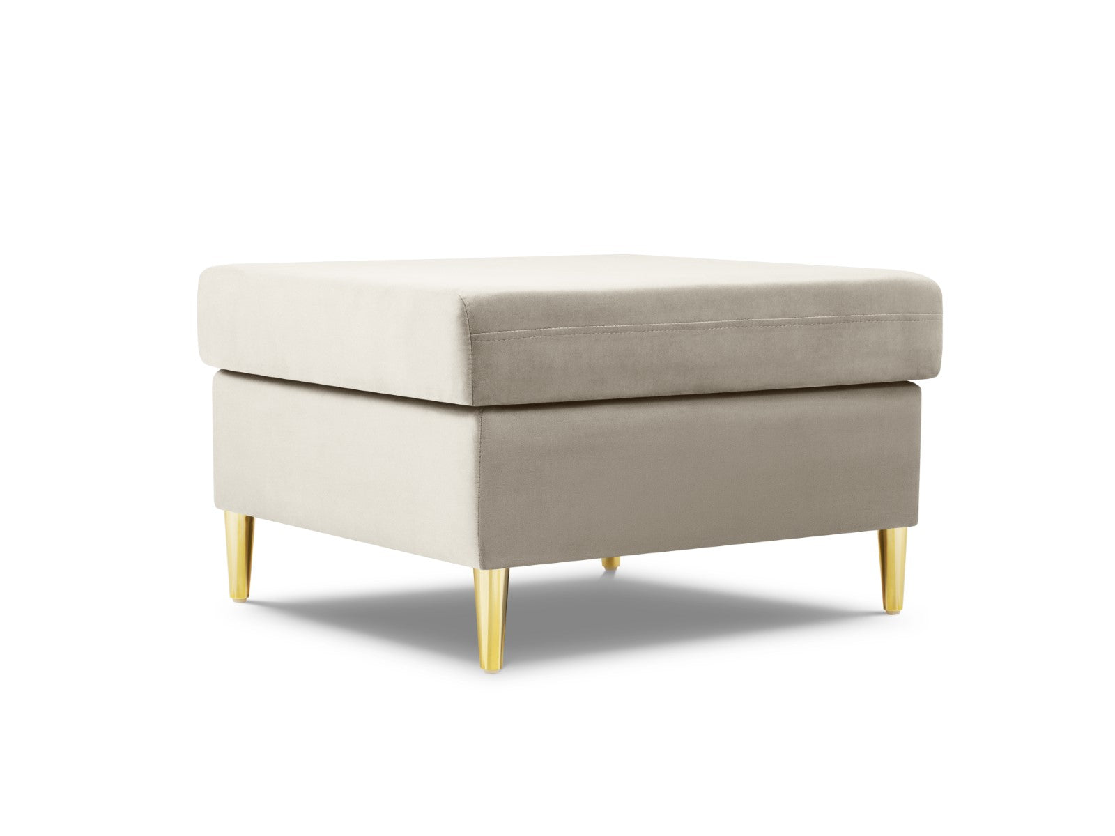 Cosmopolitan Design Poef Kyoto flueel, lichtbeige - 70x70x45cm