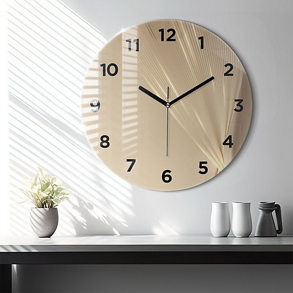 Horloge murale Wallfluent fi60 cm Avec chiffres Aiguilles noires Lumière abstraite 1 pcs