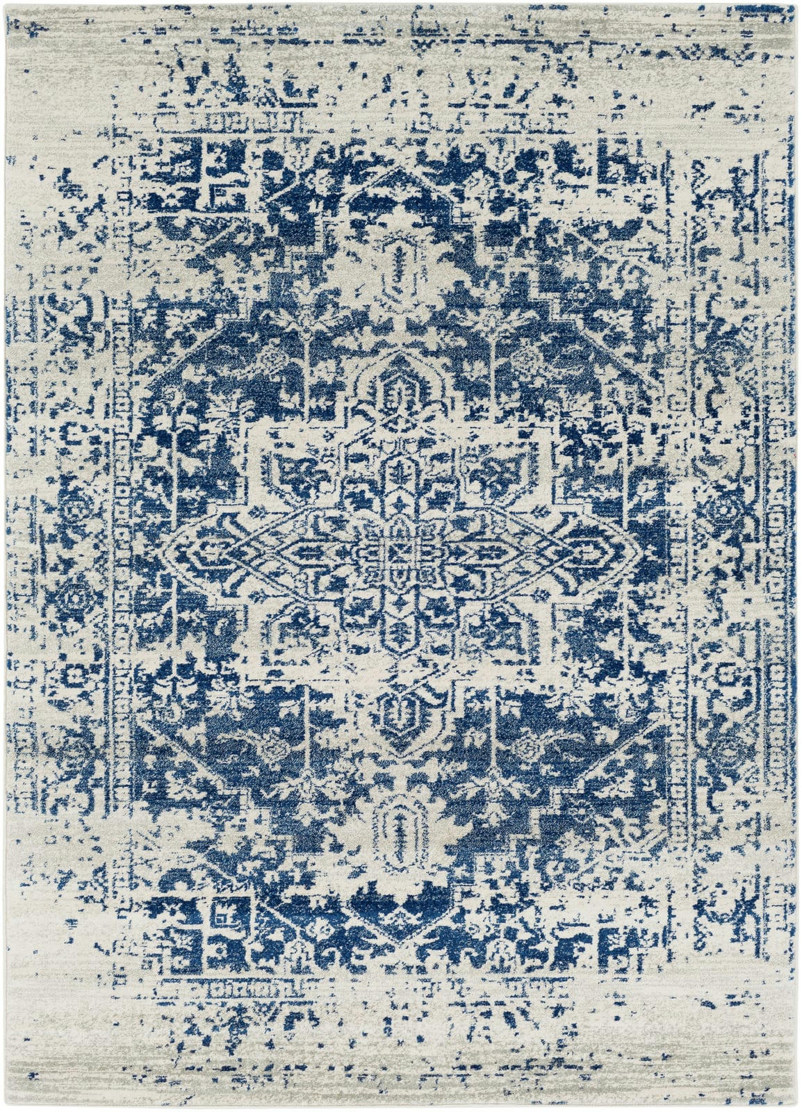 JULIETTE - Tapis Vintage Oriental Bleu/Beige 200x275