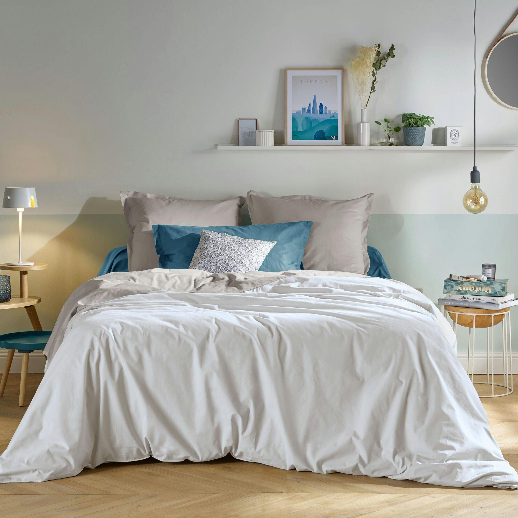 FIL & SENS - Housse de couette en coton Bio blanc 140 x 200 cm