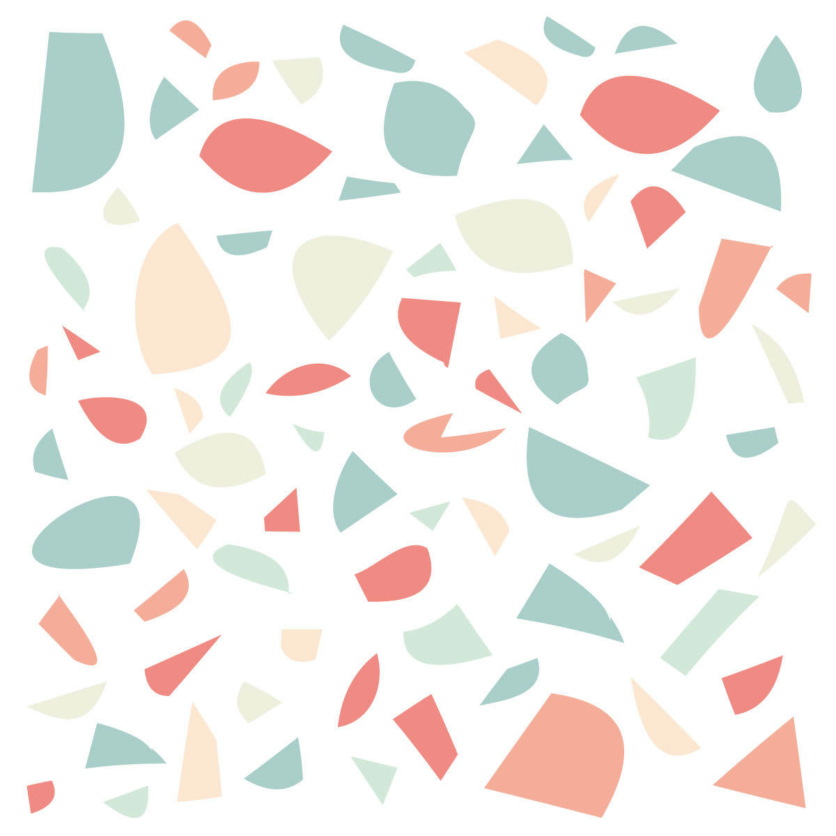 TERRAZZO - Stickers muraux en vinyle terrazzo pêche et vert