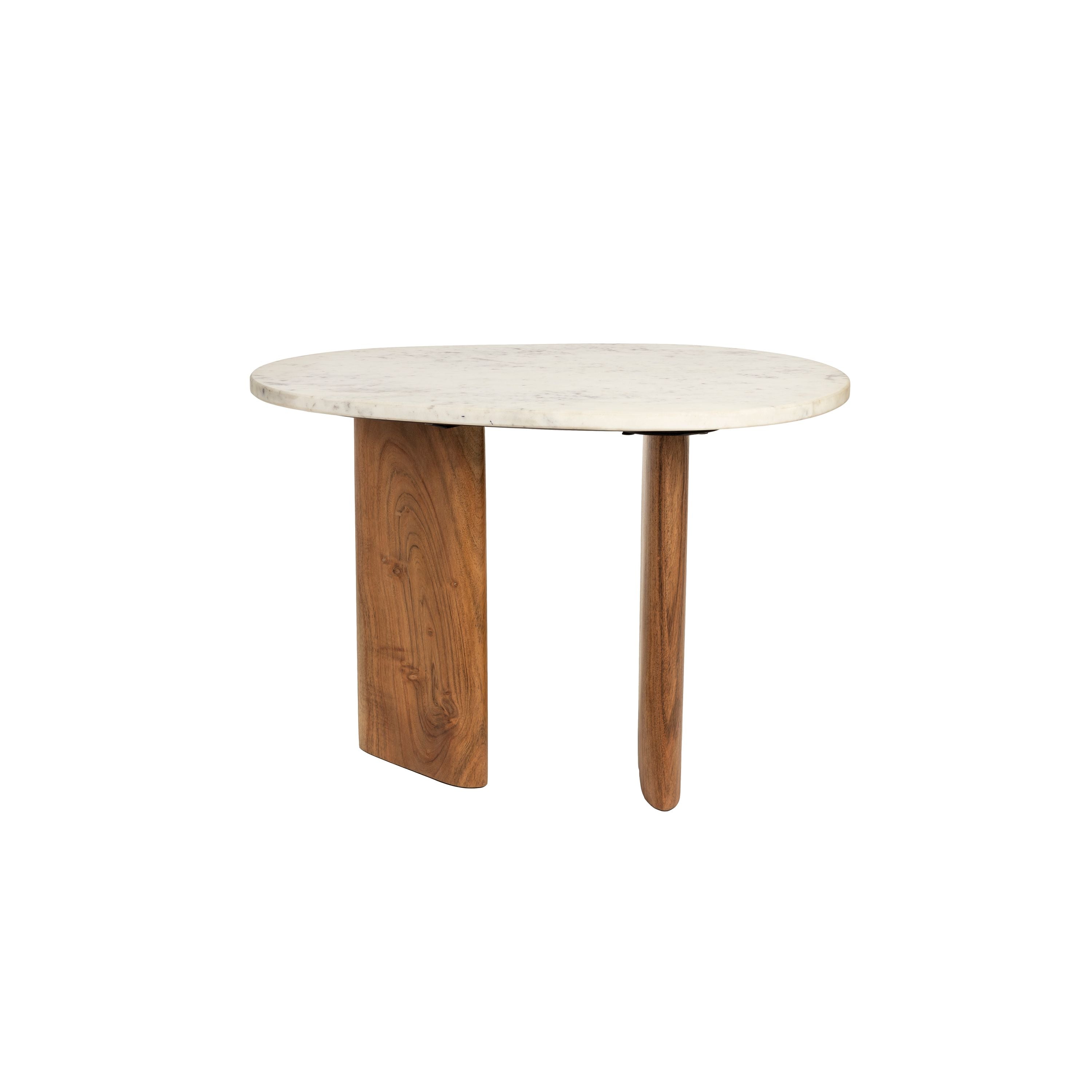 Housecraft Living Tanda Bijzettafel Marmer/ Hout 56x37 cm Beige