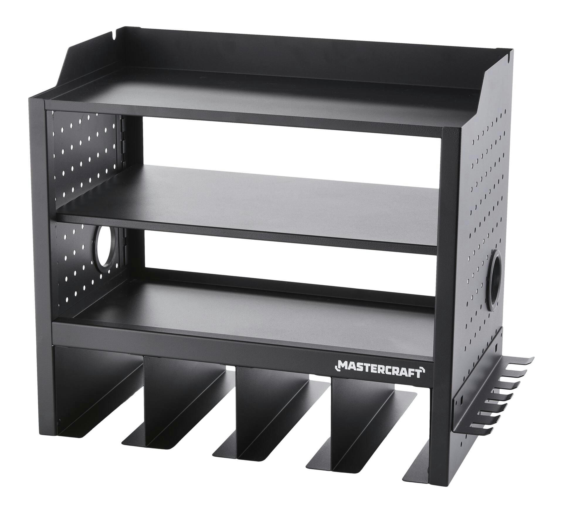 Mastercraft Power Tool Wall Shelf / Storage Rack, Black, 19 x 11 x 17-in