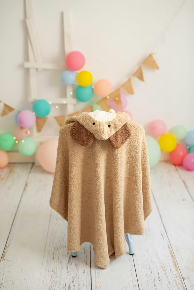 BAÑO - Serviette à capuche éléphant 100% polyester beige