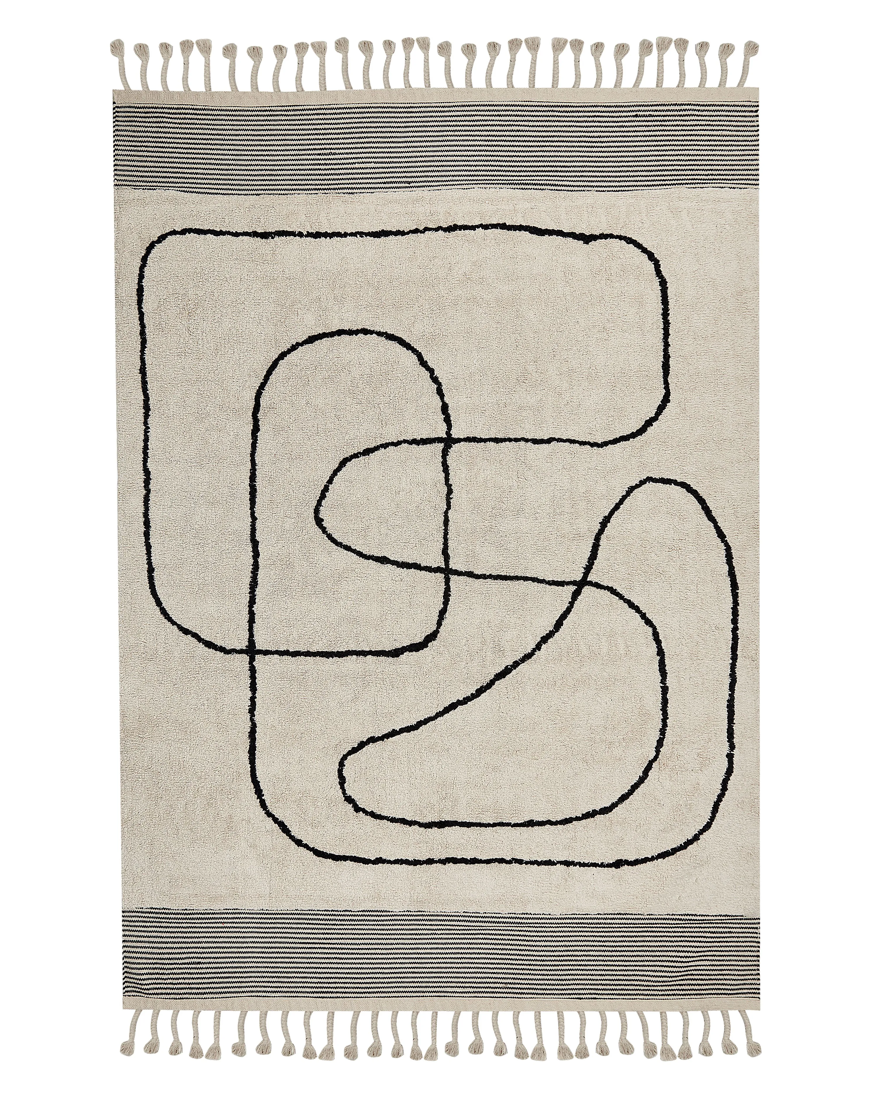 Rug DOKUZ Beige 140 x 200 cm Cotton