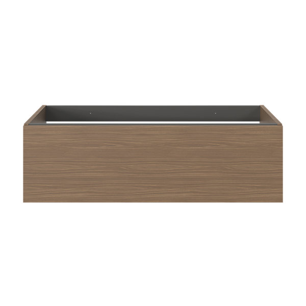 Meuble sous vasque 1 tiroir sans poignée l.100 x H.30 x P.45 cm effet noyer Kentia