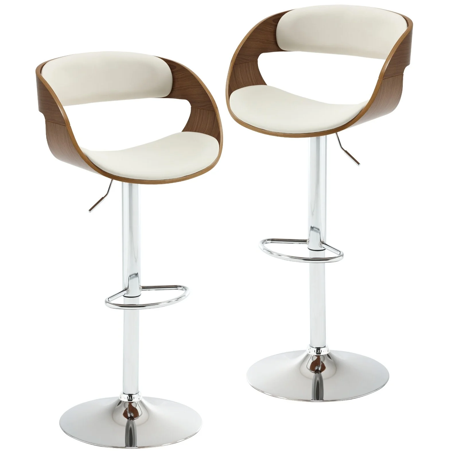 Faux Leather Adjustable Swivel Bar/Counter Stools