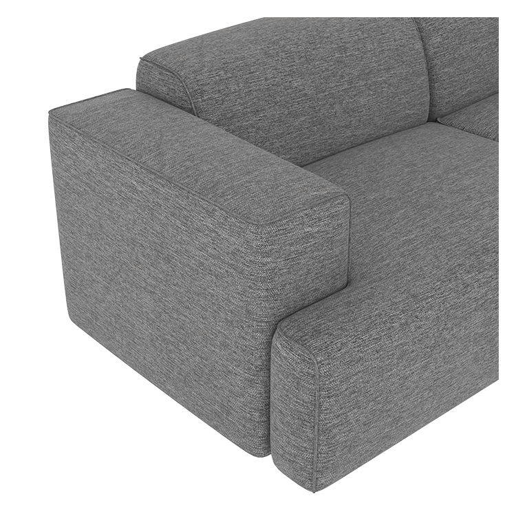 ASKA - Canapé d'angle droit 3 places en tissu gris foncé chiné