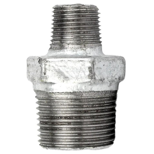 Mamelon réduit fonte galvanisée - 20x27mm (3/4'') - 15x21mm (1/2'')