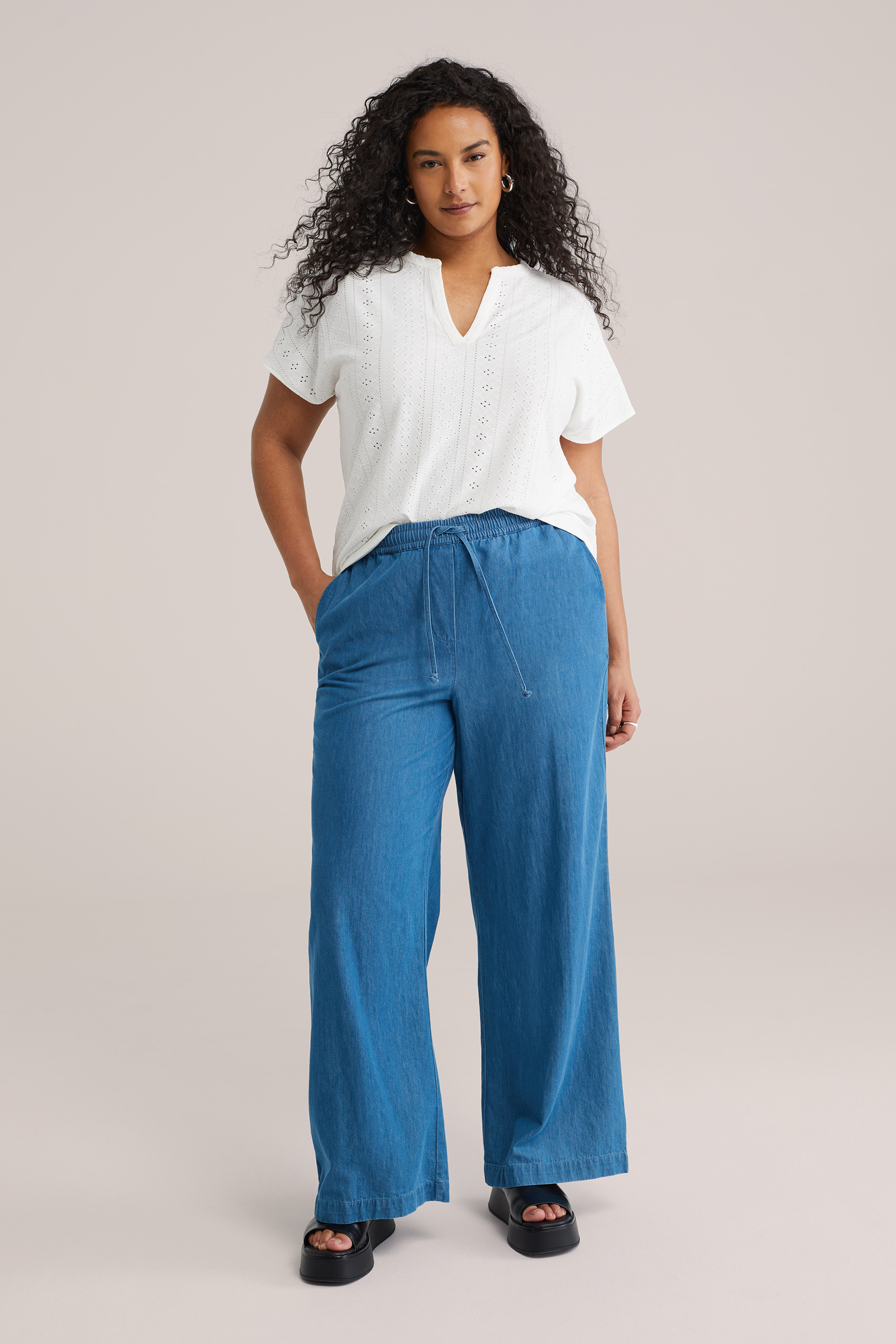 Dames jersey T-shirt met structuur - Curve