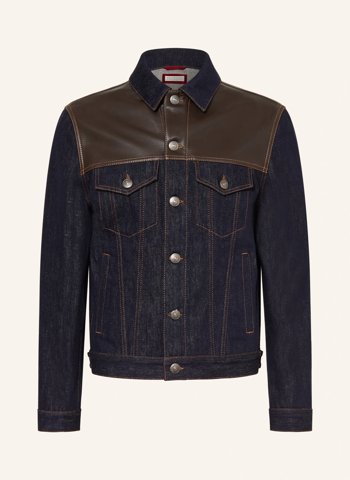 BRUNELLO CUCINELLI Jeansjacke im Materialmix