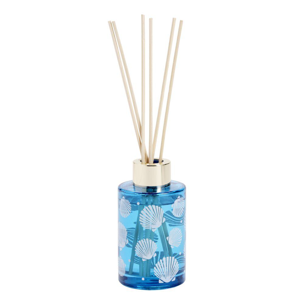 Diffuseur à bâtonnets 100ml motif bord de mer bleu Ø2,5xH9,5cm (2 modèles)