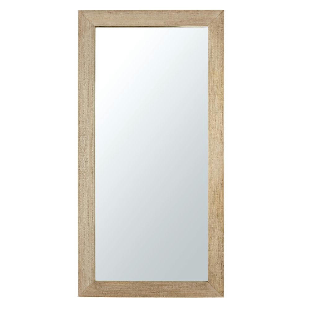 CEVENNES - Grand miroir rectangulaire en bois de manguier marron clair 90x180