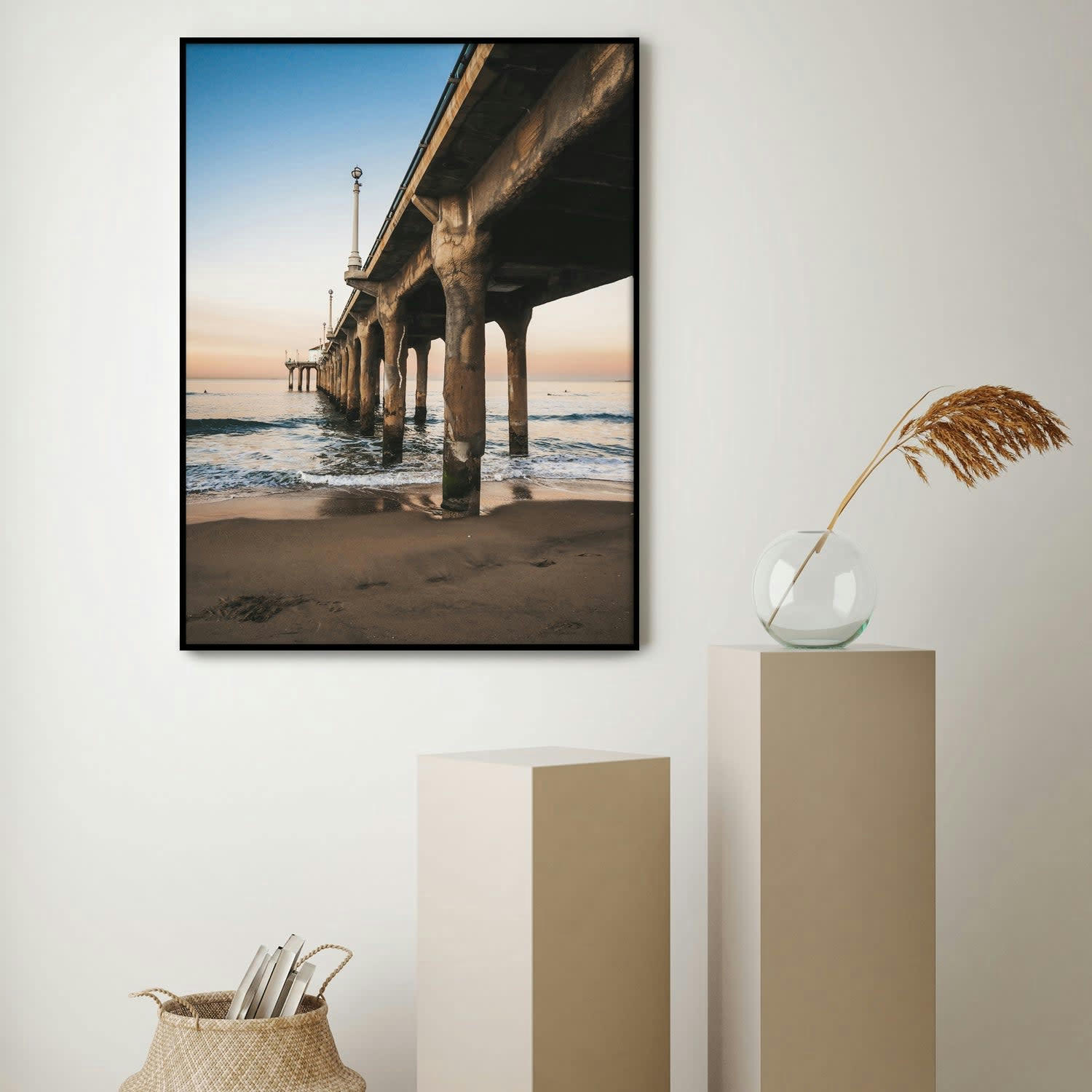 MAR - Affiche avec cadre noir - Quai - 30x40