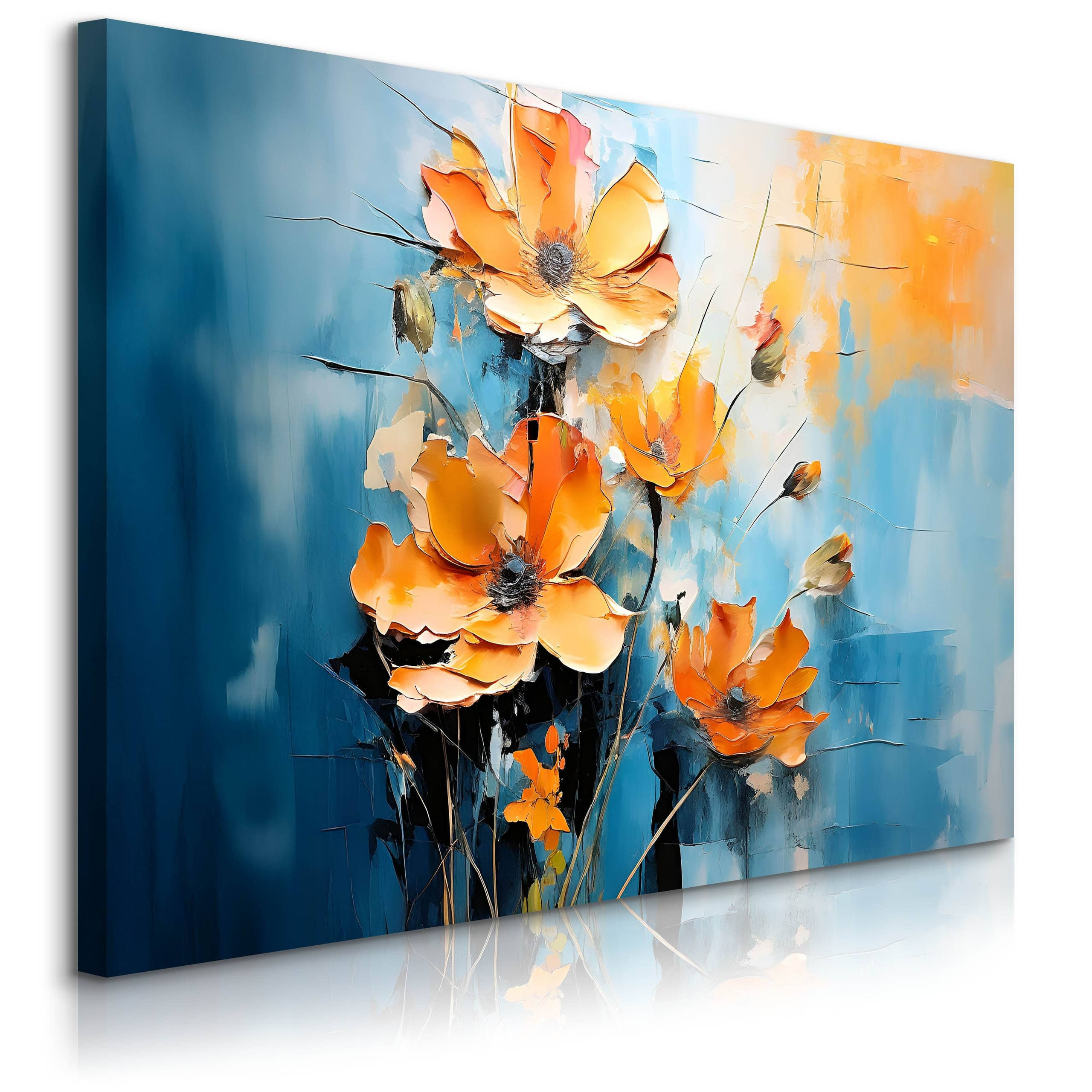 Obraz Abstrakcyjne Pomarańczowe Kwiaty 30x20cm
